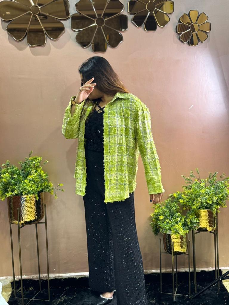 Winter Imported Knitted Denim Shirt - AV113