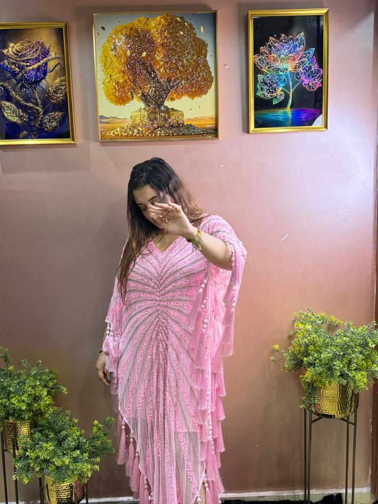 Winter Imported Sequence Tassle Gown - AV114