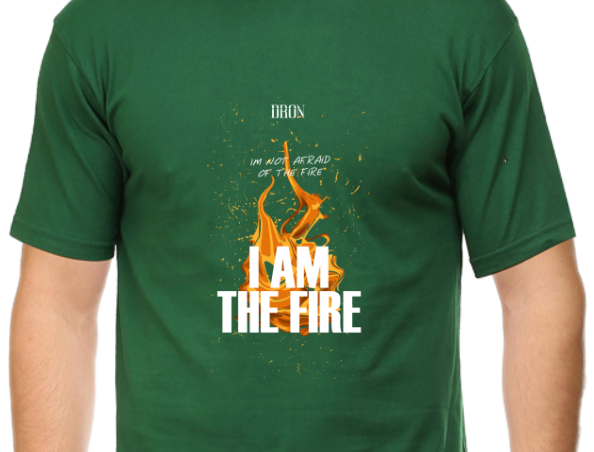 Men's Tshirt - I am the fire - ABA03 Bottle Green