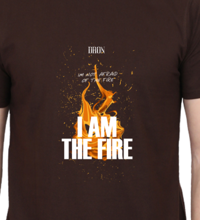 Men's Tshirt - I am the fire - ABA03 Coffee Brown