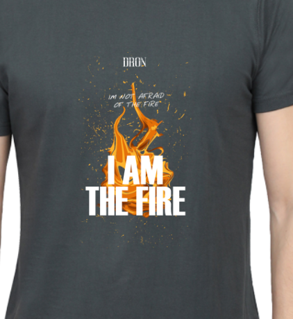 Men's Tshirt - I am the fire - ABA03 Steel Grey