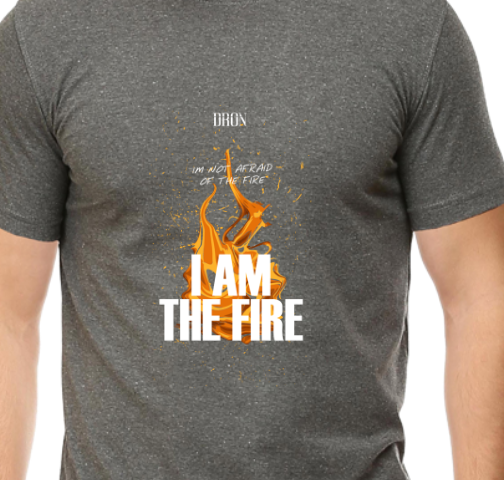 Men's Tshirt - I am the fire - ABA03 Charcoal Melange