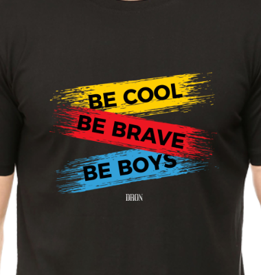 Men's Tshirt - DRON BE COOL - ABA57 Black