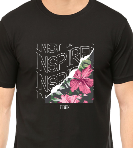 Men's Tshirt - DRON INSPIRE - ABA58 Black