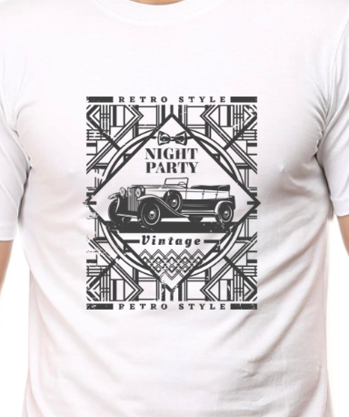 Men's Tshirt - DRON VINTAGE - ABA53 White