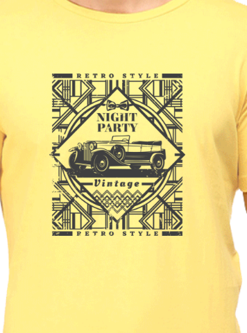 Men's Tshirt - DRON VINTAGE - ABA53 Yellow
