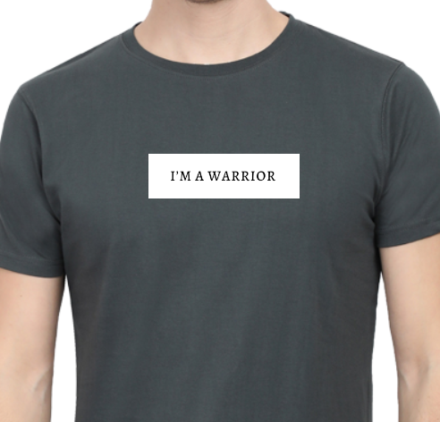 Men's Tshirt - DRON I AM A WARRIOR - ABA67 Steel Grey
