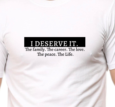 Men's Tshirt - DRON I DESERVE IT - ABA69 White