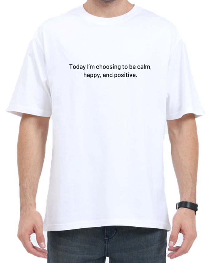 Men's Oversized Tshirt - DRON Happy - OS8 White