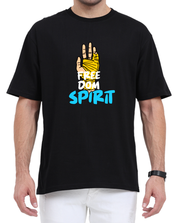 Men's Oversized Tshirt - DRON Freedom Spirit - OS23 Black