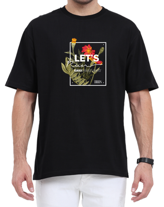 Men's Oversized Tshirt - DRON Lets - OS26 Black