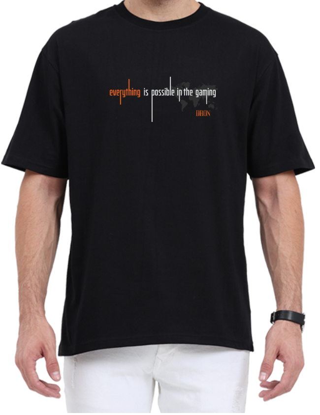 Men's Oversized Tshirt - DRON Everything - OS28 Black