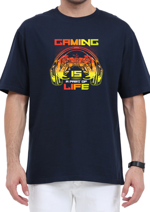 Men's Oversized Tshirt - DRON Game is Life - OS35 Navy Blue