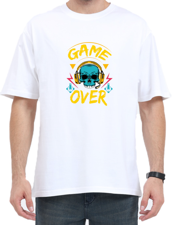 Men's Oversized Tshirt DRON Game Over OS37 White – Uranus
