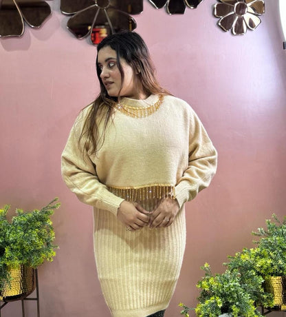 Winter Imported Knitted Dress  - AV111