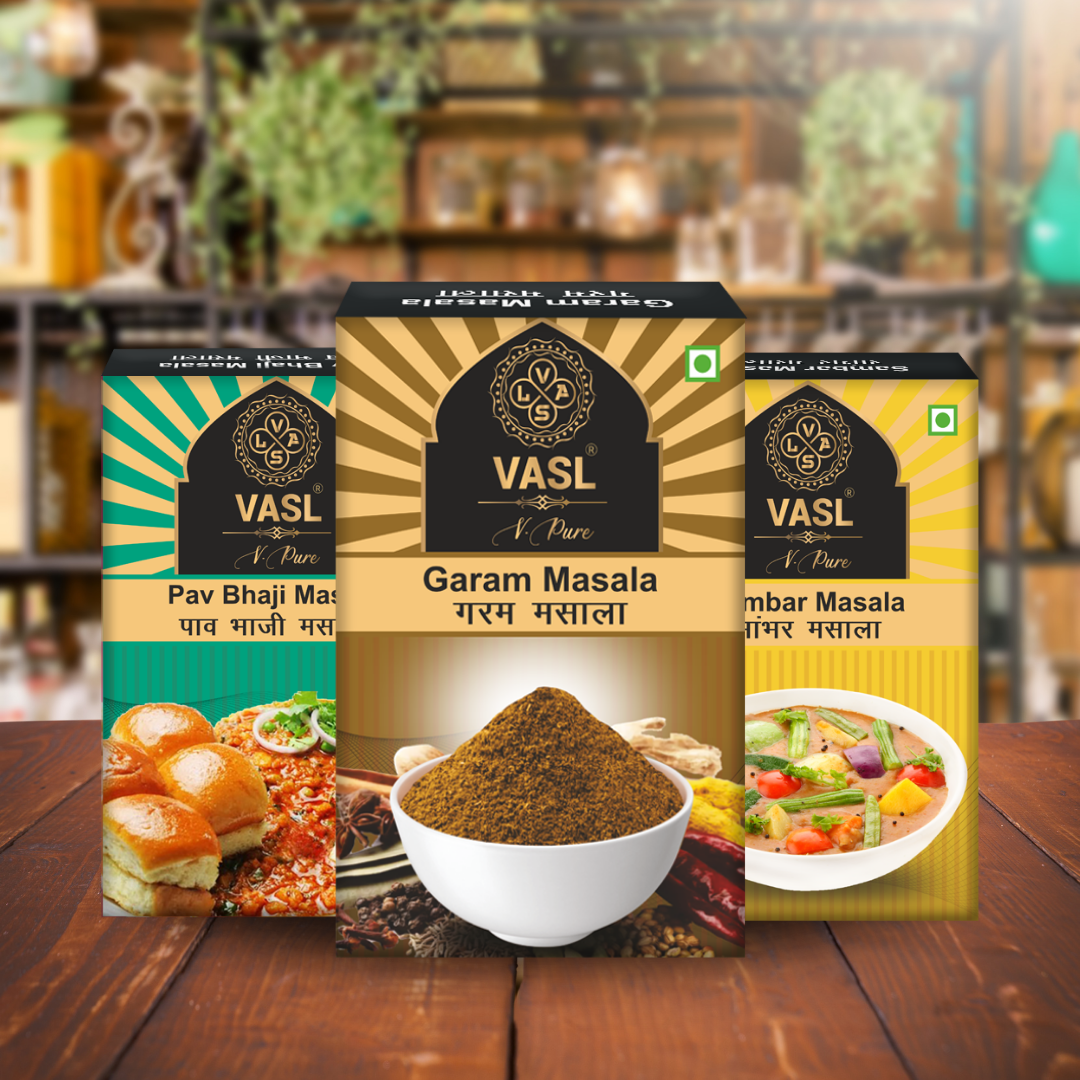 Vasl Sambar + Pav Bhaji + Garam Masala - Combo of 3, 100 gm each