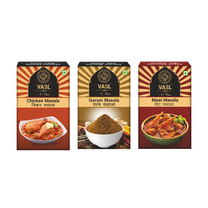 Vasl Meat + Chicken + Garam Masala - Combo of 3, 100 gm each