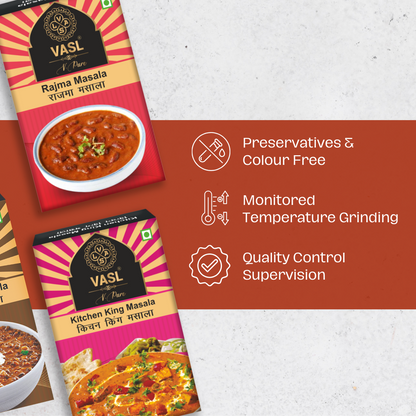 Vasl Kitchen King + Rajma + Dal Makhani Masala - Combo of 3, 100 gm each