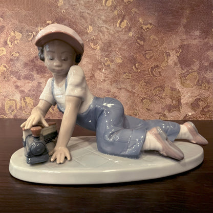 Lladro Girl Playing with Train Decoration Piece - EA33