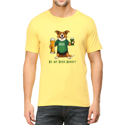 Men's Tshirt - Be My Beer Buddy - ABA01 Yellow