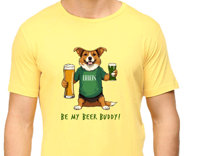 Men's Tshirt - Be My Beer Buddy - ABA01 Yellow