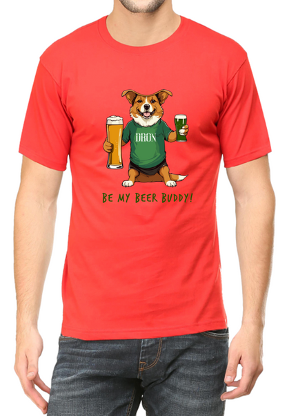 Men's Tshirt - Be My Beer Buddy - ABA01 Red