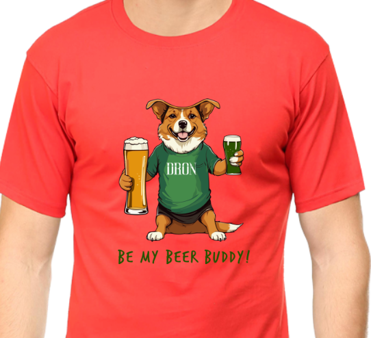 Men's Tshirt - Be My Beer Buddy - ABA01 Red