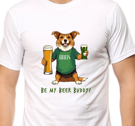 Men's Tshirt - Be My Beer Buddy - ABA01 White