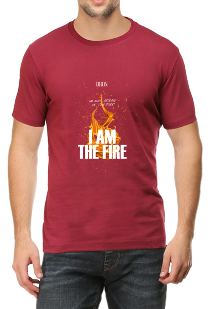 Men's Tshirt - I am the fire - ABA03 Maroon