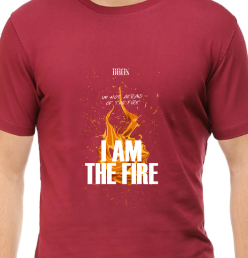 Men's Tshirt - I am the fire - ABA03 Maroon