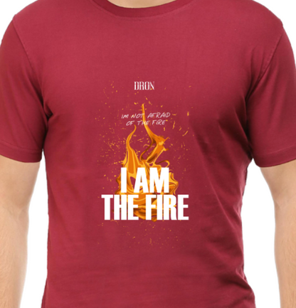 Men's Tshirt - I am the fire - ABA03 Maroon