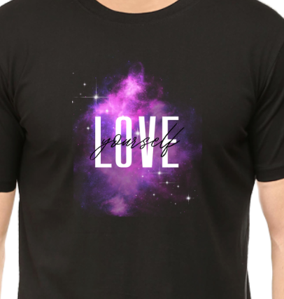 Men's Tshirt - DRON LOVE YOURSELF - ABA21 Black