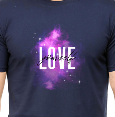 Men's Tshirt - DRON LOVE YOURSELF - ABA21 Navy Blue