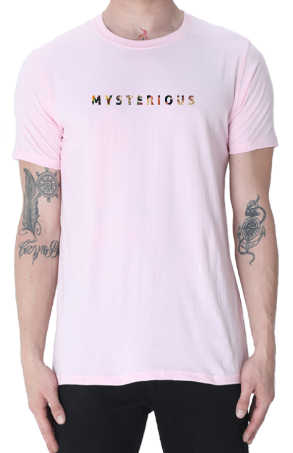 Men's Tshirt - DRON MYSTERIOUS MINIMALIST - ABA22 Light Baby Pink