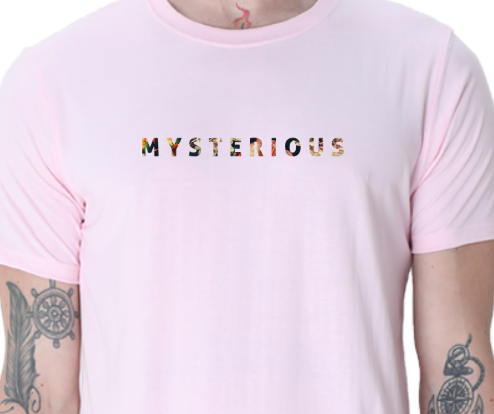 Men's Tshirt - DRON MYSTERIOUS MINIMALIST - ABA22 Light Baby Pink