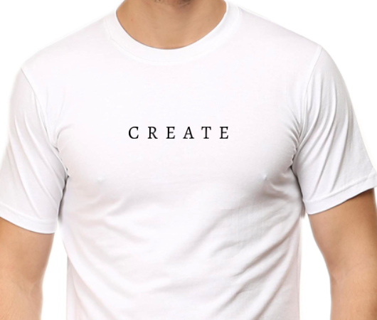 Men's Tshirt - DRON CREATE MINIMALIST - ABA23 WHITE