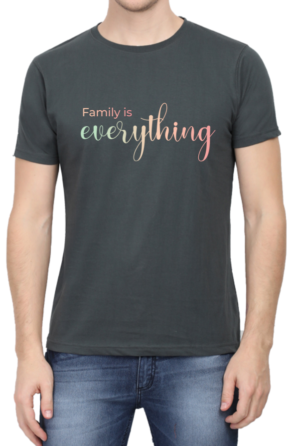 Men's Tshirt - DRON FAMILY IS EVERYTHING - ABA32 Steel Grey