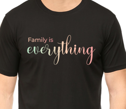 Men's Tshirt - DRON FAMILY IS EVERYTHING - ABA32 Black