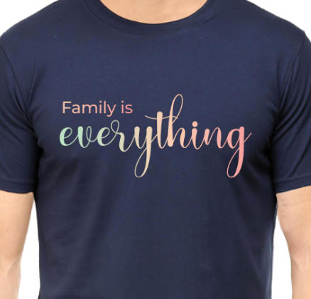 Men's Tshirt - DRON FAMILY IS EVERYTHING - ABA32 Navy Blue