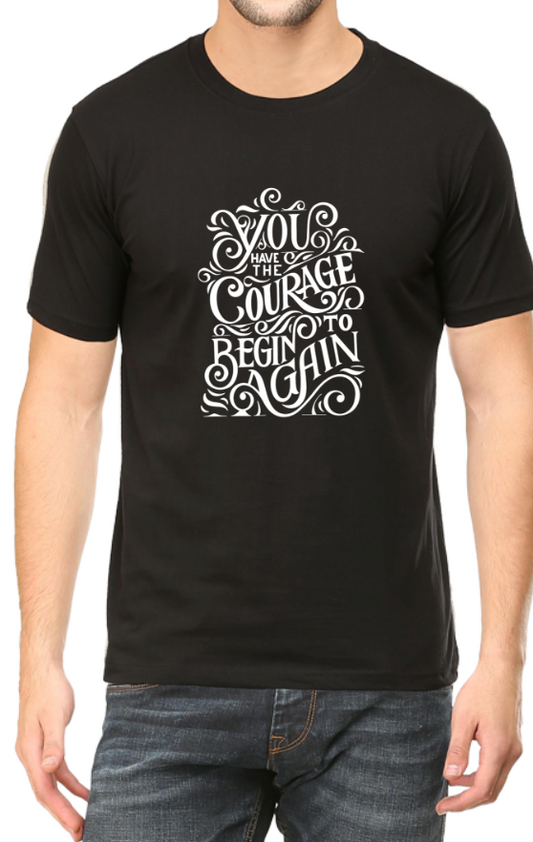 Men's Tshirt - DRON YOU HAVE THE COURAGE TO BEGIN - ABA14 Black