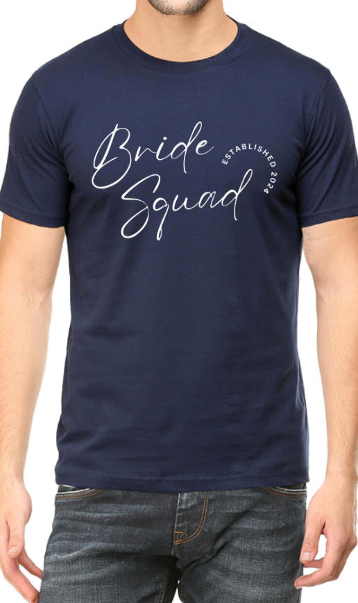 Men and Women Tshirt - DRON BRIDE SQUAD - ABA16 Navy Blue