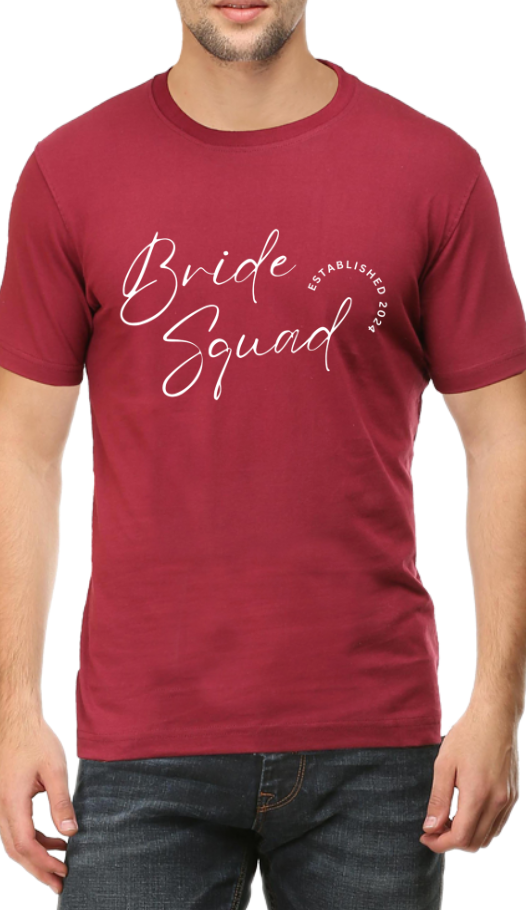 Men and Women Tshirt - DRON BRIDE SQUAD - ABA16 Maroon