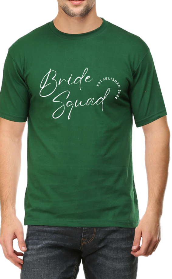 Men and Women Tshirt - DRON BRIDE SQUAD - ABA16 Bottle Green