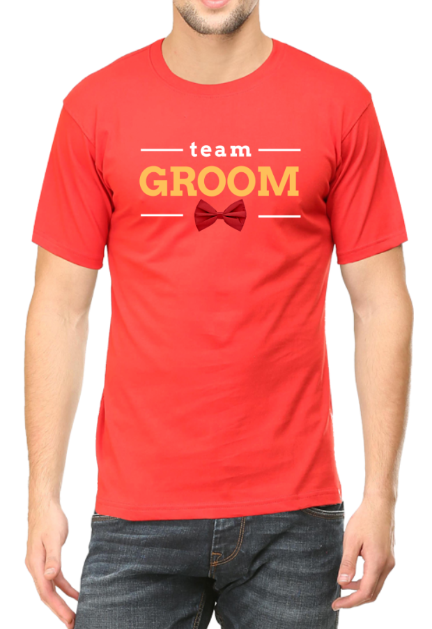 Men and Women Tshirt - DRON GROOM SQUAD - ABA17 Red