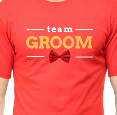 Men and Women Tshirt - DRON GROOM SQUAD - ABA17 Red