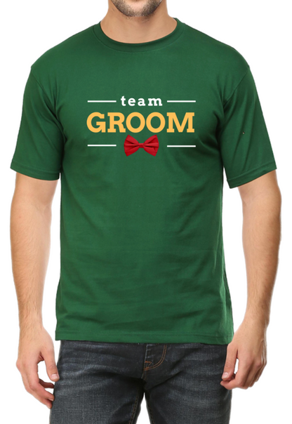 Men and Women Tshirt - DRON GROOM SQUAD - ABA17 Bottle Green