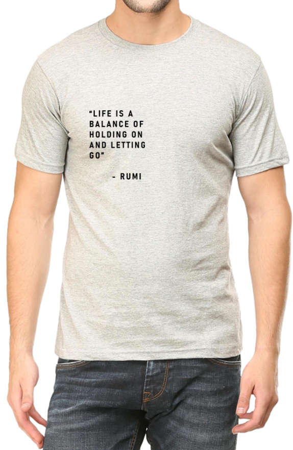 Men's Tshirt - DRON RUMI INSPIRATIONAL - ABA26 Melange Grey