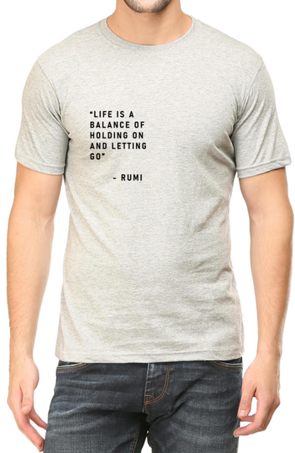 Men's Tshirt - DRON RUMI INSPIRATIONAL - ABA26 Melange Grey