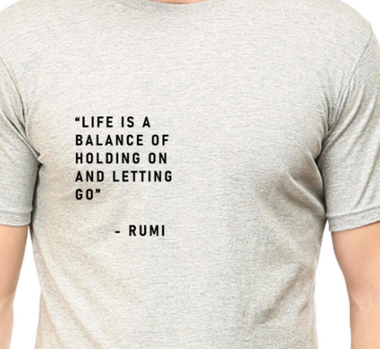 Men's Tshirt - DRON RUMI INSPIRATIONAL - ABA26 Melange Grey