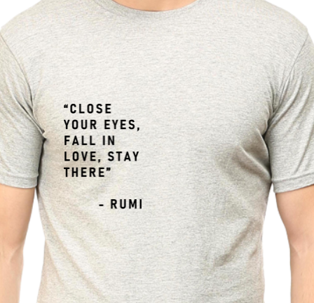 Men's Tshirt - DRON RUMI INSPIRATIONAL - ABA27 Melange Grey